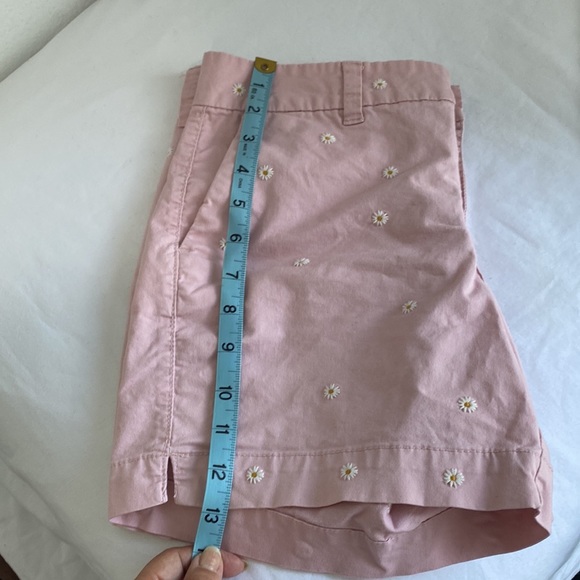 OLD NAVY EVERY DAY SHORTS Pink Embroidered Sunflowers Short Sz 10 - Picture 10 of 12